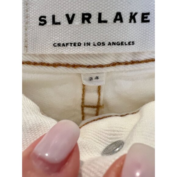 SLVRLAKE Savior High-Rise Cargo Jeans in White - Size 24 - Picture 8 of 9